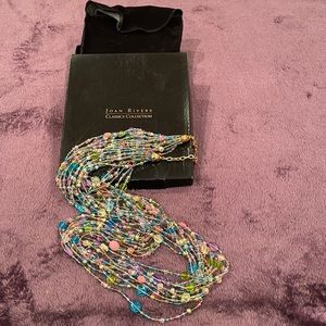 Long Joan Rivers pastel multi strand necklace